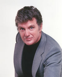 Robert Stack portrait photo print in blue suit.