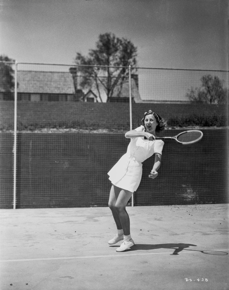 Barbara Stanwyck Playing Tennis Classic Portrait Photo Print