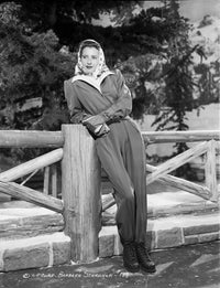 Barbara Stanwyck Classic Portrait Leaning in Fence Photo Print