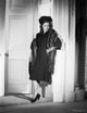 Barbara Stanwyck leaning on post in fur coat classic portrait photo print