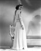 Barbara Stanwyck elegant portrait in long white gown photo print