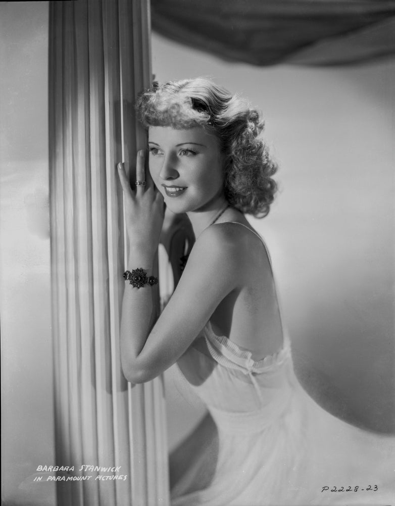 Barbara Stanwyck Leaning Pose Classic Portrait Photo Print