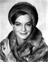 Romy Schneider in fur coat and fur hat photo print