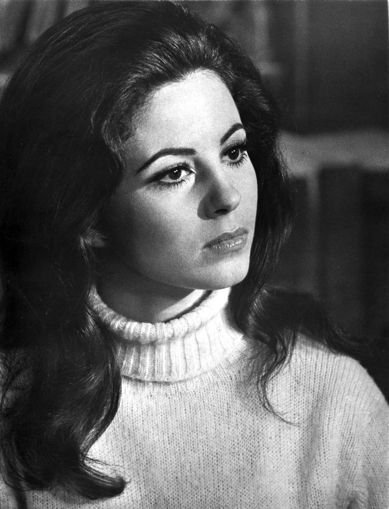 Barbara Parkins wearing a turtle neck sweater photo print