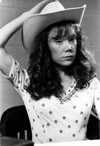 Sissy Spacek wearing a polka dot blouse and hat in a classic portrait photo print.