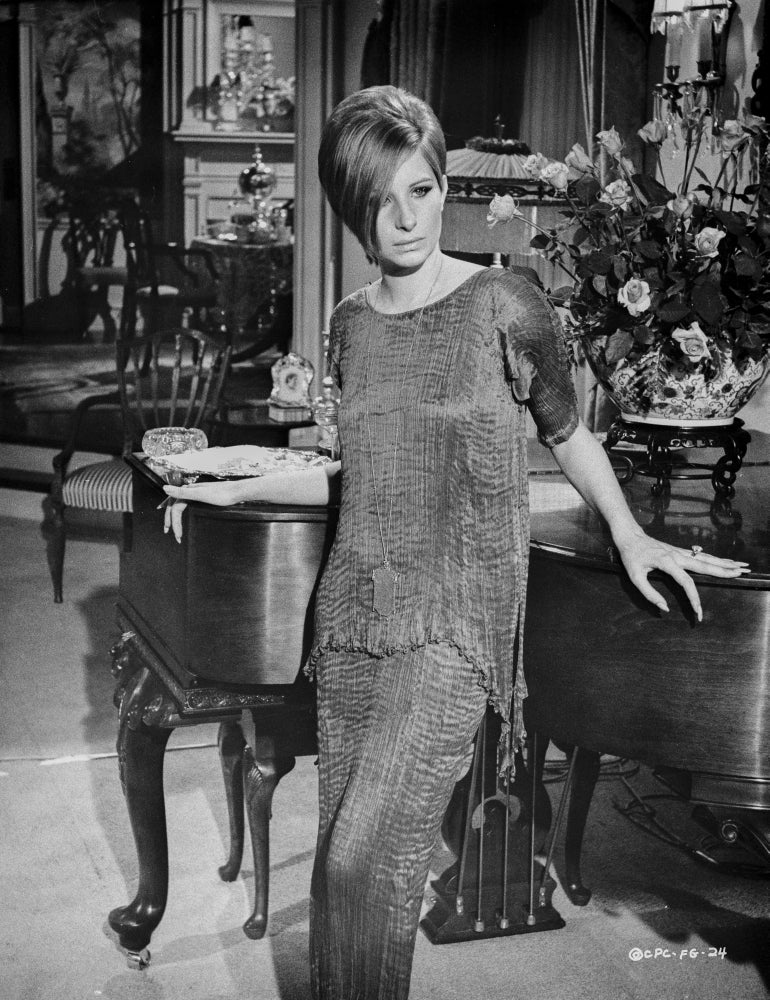 Barbra Streisand posed in simple dress photo print, elegant wall art.