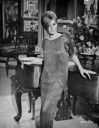 Barbra Streisand posed in simple dress photo print, elegant wall art.