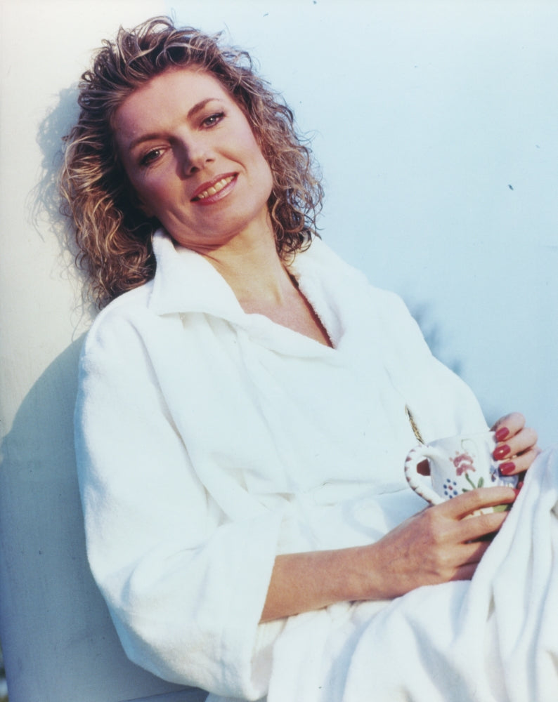 Susan Sullivan portrait photo print in white robe