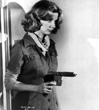 Blythe Danner holding pistol classic photo print.
