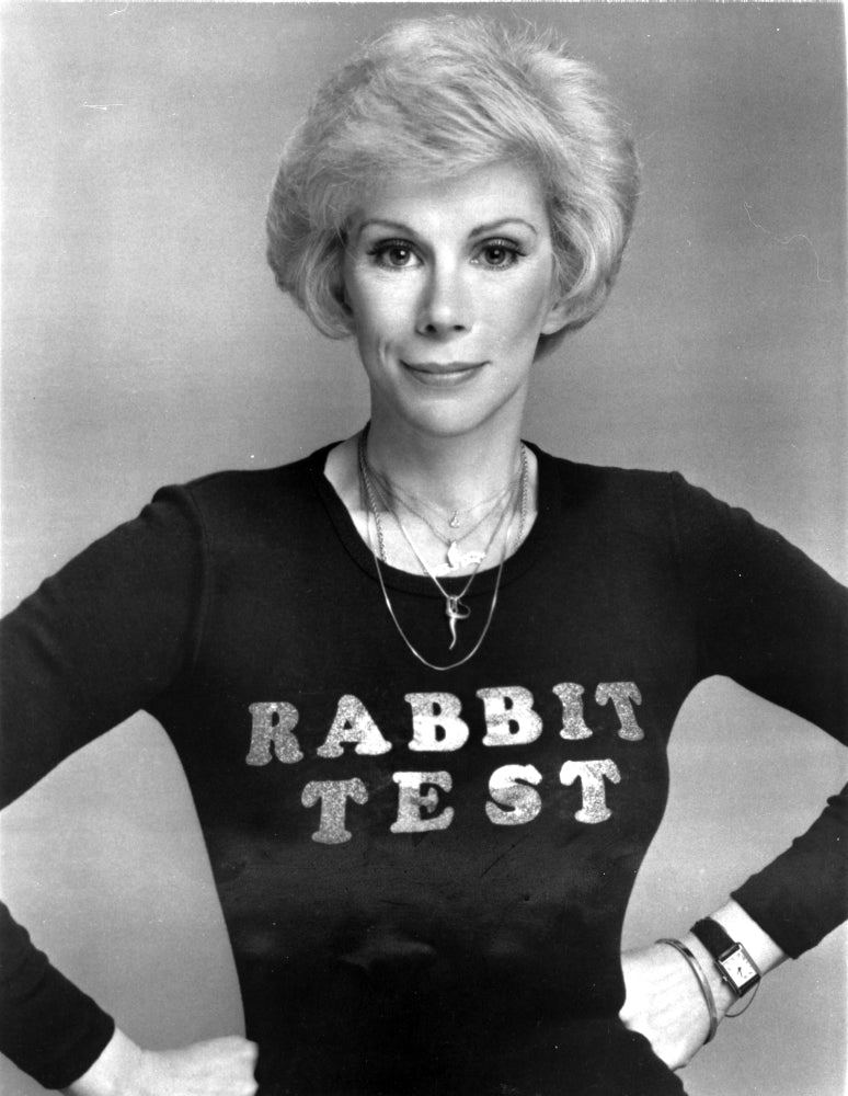 Joan Rivers classic portrait photo print in a black blouse.