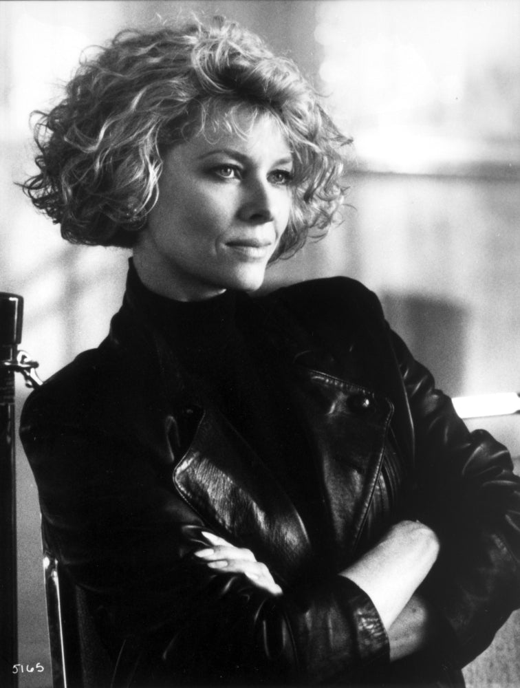 Kate Capshaw portrait photo print in black leather jacket
