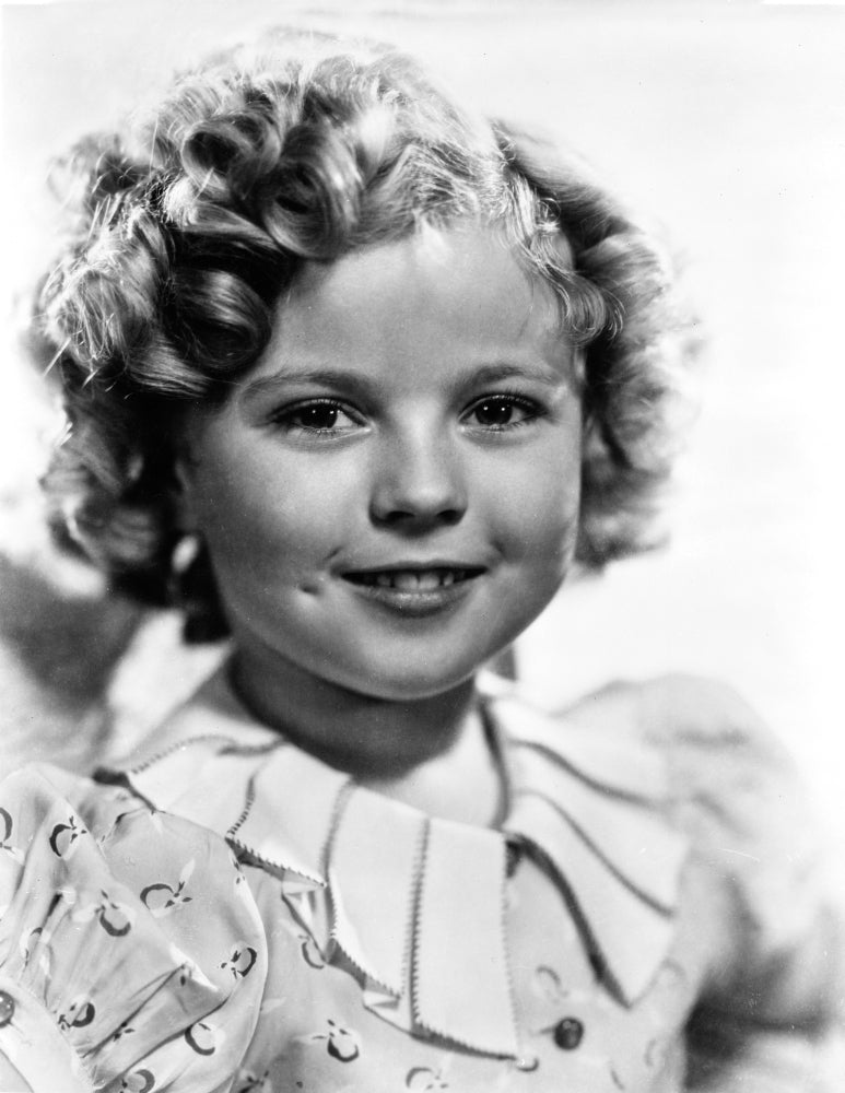 Shirley Temple wearing a shift white dress photo print, classic vintage art