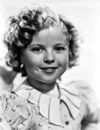 Shirley Temple wearing a shift white dress photo print, classic vintage art