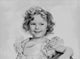 Shirley Temple wearing a cap-sleeve dress photo print.