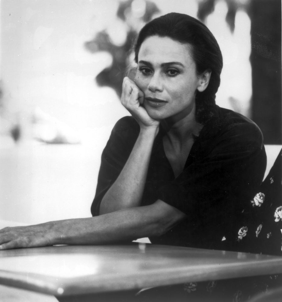 Lena Olin classic photo print portrait in elegant pose.
