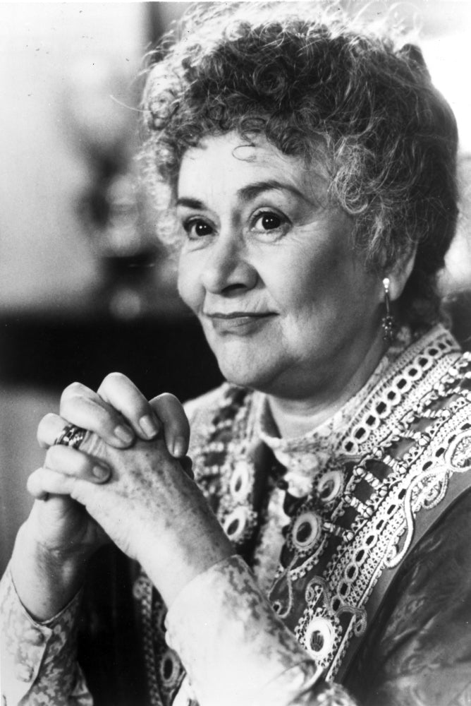 Joan Plowright classic portrait photo print clasping hands