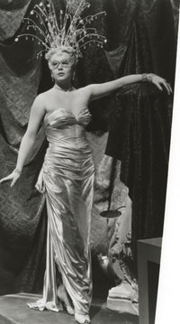 Lana Turner portrait photo print wearing gown and mask