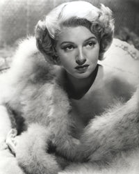 Lana Turner wearing furry coat portrait photo print.