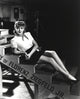 Lana Turner sitting on stairs black and white photo print