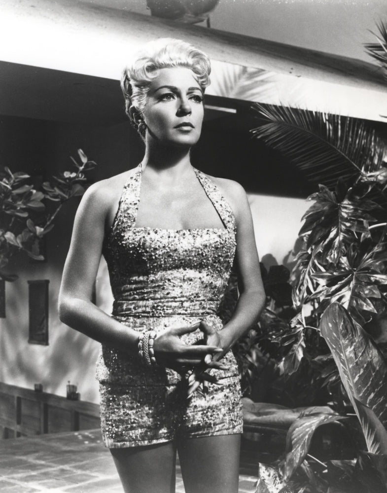 Lana Turner portrait in floral dress photo print.