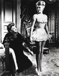Lana Turner classic portrait in white lingerie photo print