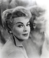 Close up portrait photo print of Lana Turner in side view.