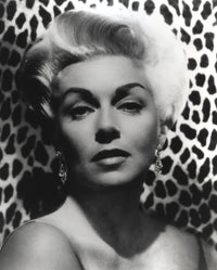Lana Turner Close-Up Portrait Photo Print with Animal Print Background