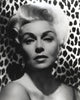 Lana Turner Close-Up Portrait Photo Print with Animal Print Background