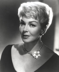 Lana Turner portrait in black dress with necklace photo print