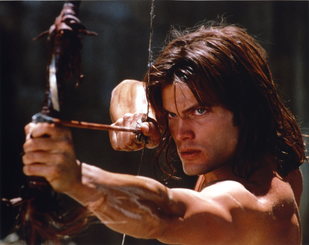 Casper Van Dien Topless Photo Print with Bow and Arrow Pose