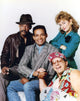 Mario Van Peebles posed with cast in group photo print.
