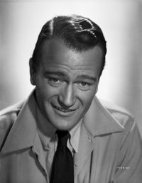 John Wayne Photo Print in coat and tie, vintage Hollywood decor.
