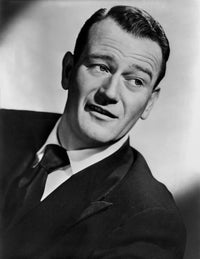 John Wayne Looking to the Left Photo Print in Black Suit