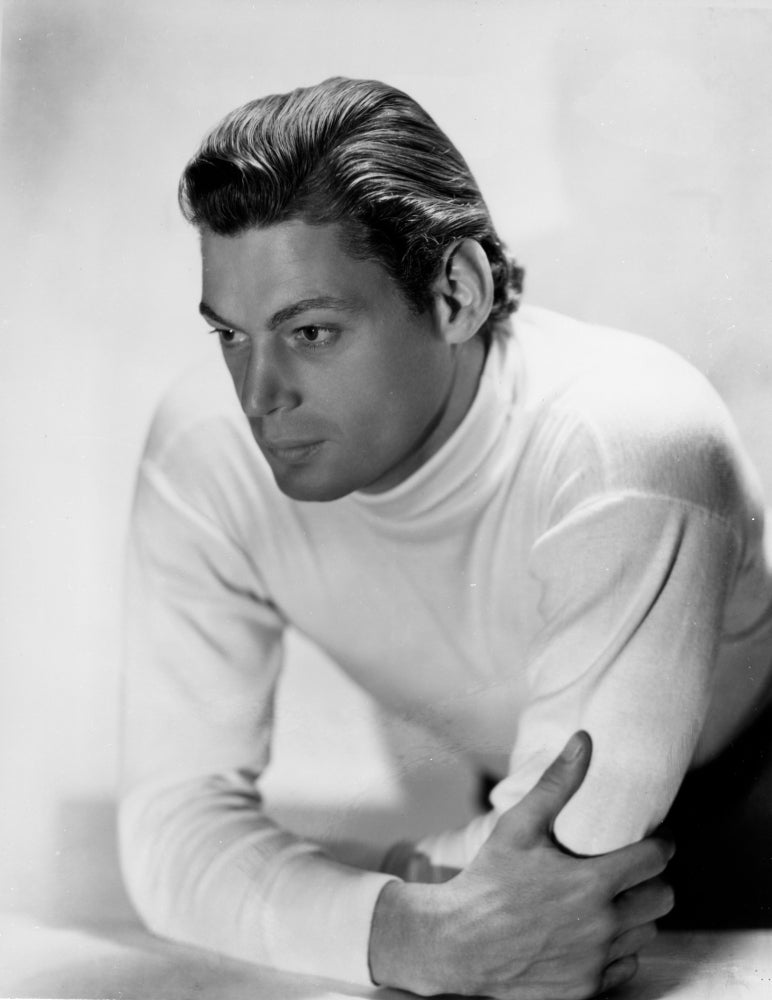Johnny Weissmuller portrait photo print in white long sleeves