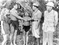 Johnny Weissmuller shaking hands black and white photo print