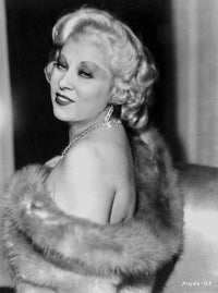 Mae West Posed Sideways in Fur Coat Photo Print