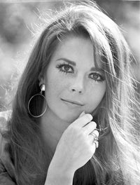 Natalie Wood classic portrait photo print featuring elegant earrings.