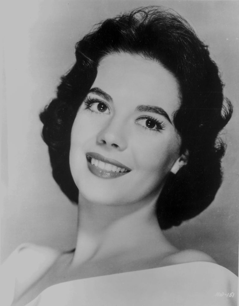 Portrait of Natalie Wood in White Photo Print showcasing classic Hollywood elegance.