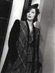 Loretta Young Long Black and Striped Coat Dress Photo Print