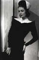 Loretta Young photo print in black and white dress with hat