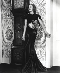 Loretta Young Black Satin Mermaid Dress Photo Print