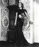 Loretta Young Black Satin Mermaid Dress Photo Print