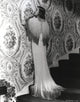 Loretta Young elegant white long dress photo print