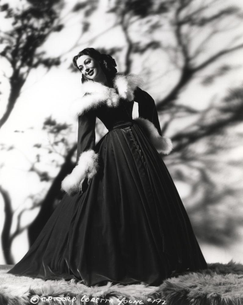 Loretta Young Long Gown Balloon Photo Print featuring vintage Hollywood elegance.