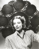 Loretta Young Stripe Photo Print with Black Circle Frame Background