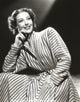 Loretta Young in Stripe Dress with Curly Hair Photo Print