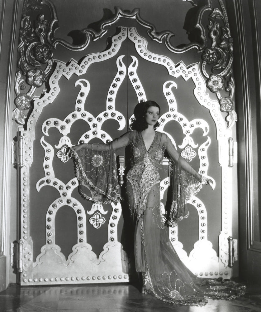 Loretta Young Big Door Lady Pose Photo Print featuring classic Hollywood elegance.