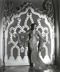 Loretta Young Big Door Lady Pose Photo Print featuring classic Hollywood elegance.