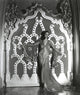 Loretta Young Big Door Lady Pose Photo Print featuring classic Hollywood elegance.