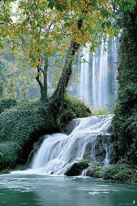 Waterfalls - Monastery of Stone Rolled Poster Print